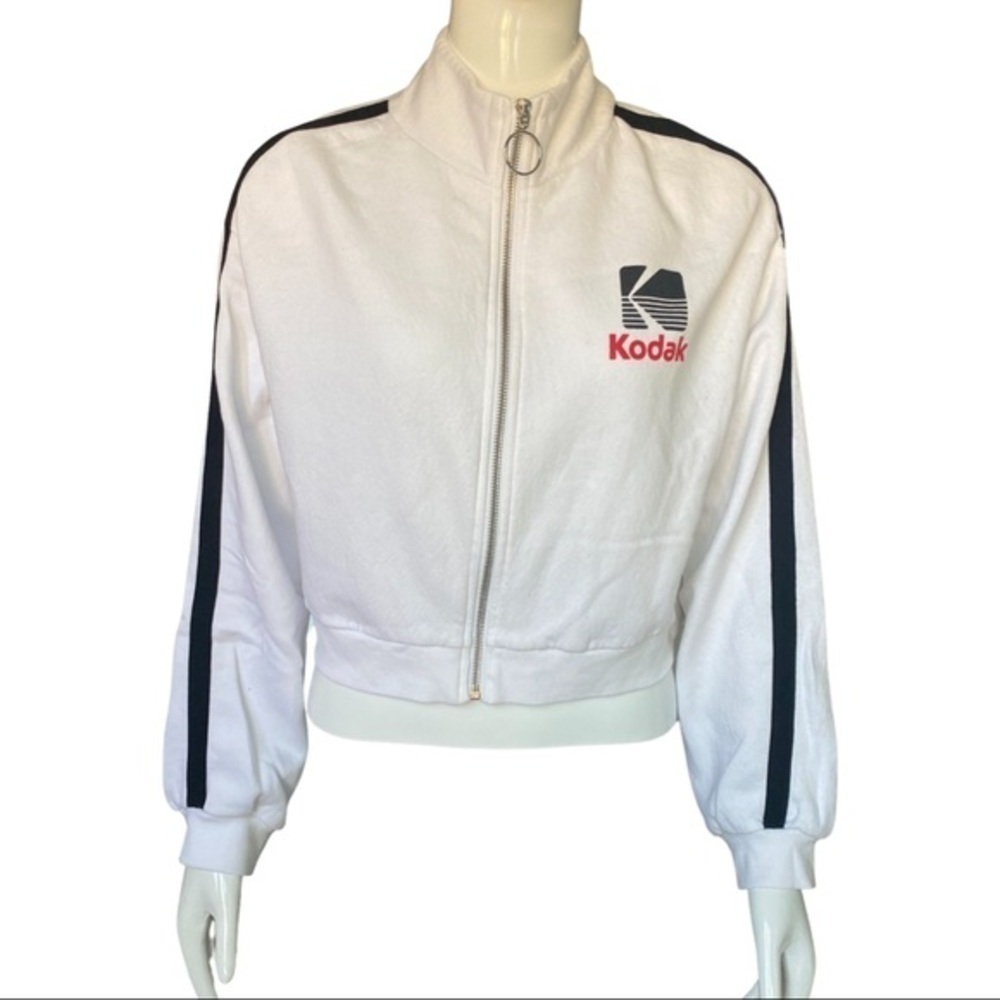 H&M DIVIDED KODAK White Zip Up Cropped Sweater - Picture 6 of 6